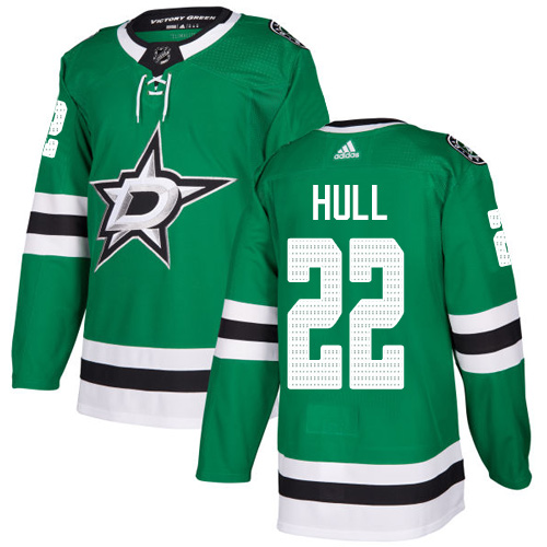 Adidas Men Dallas Stars #22 Brett Hull Green Home Authentic Stitched NHL Jersey